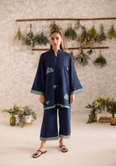 Navy & Turquoise Embroidered Set